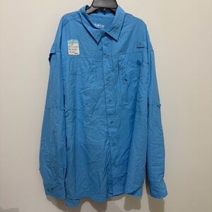 Reel Legends Men's Light Blue Fishing Shirt Jacket
